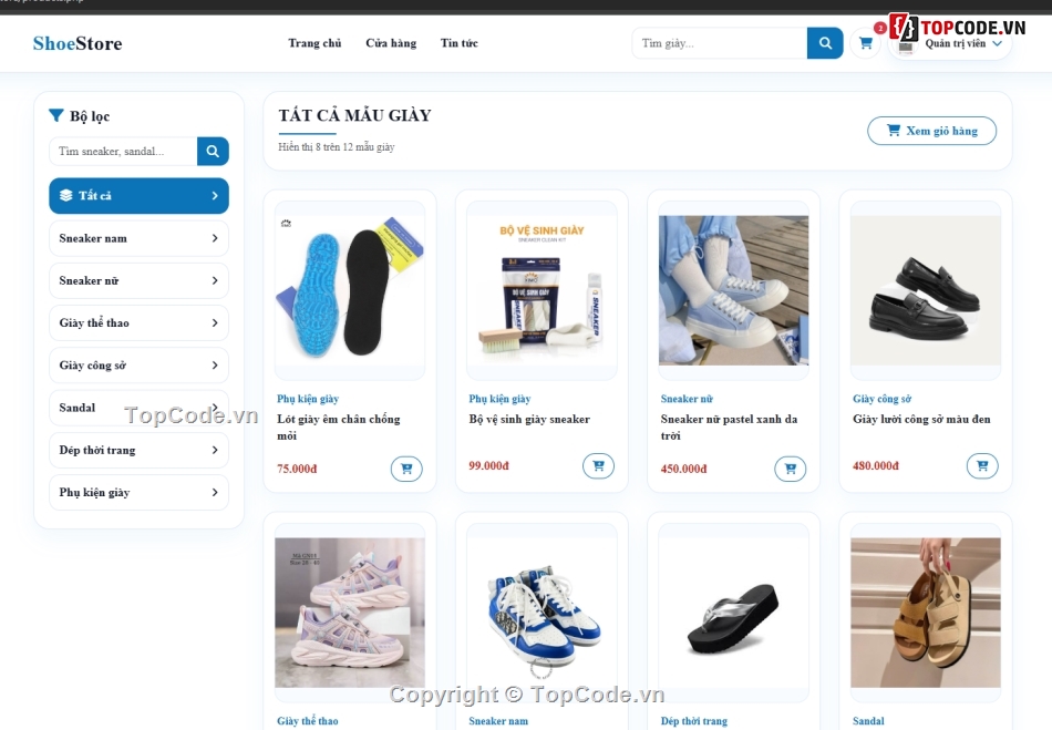 Web bán giày  MVC,bán hàng trực tuyến,giày
